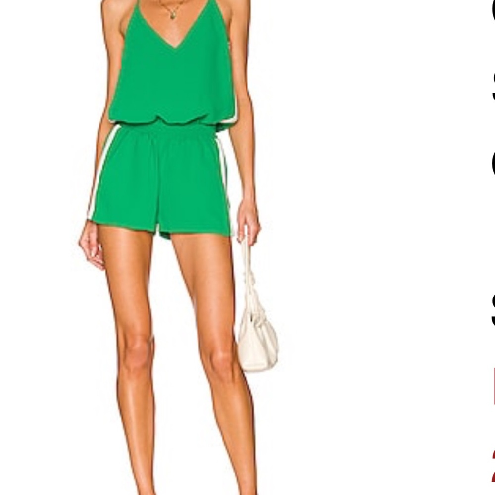 Amanda Uprichard Green V-Neck Jumpsuit